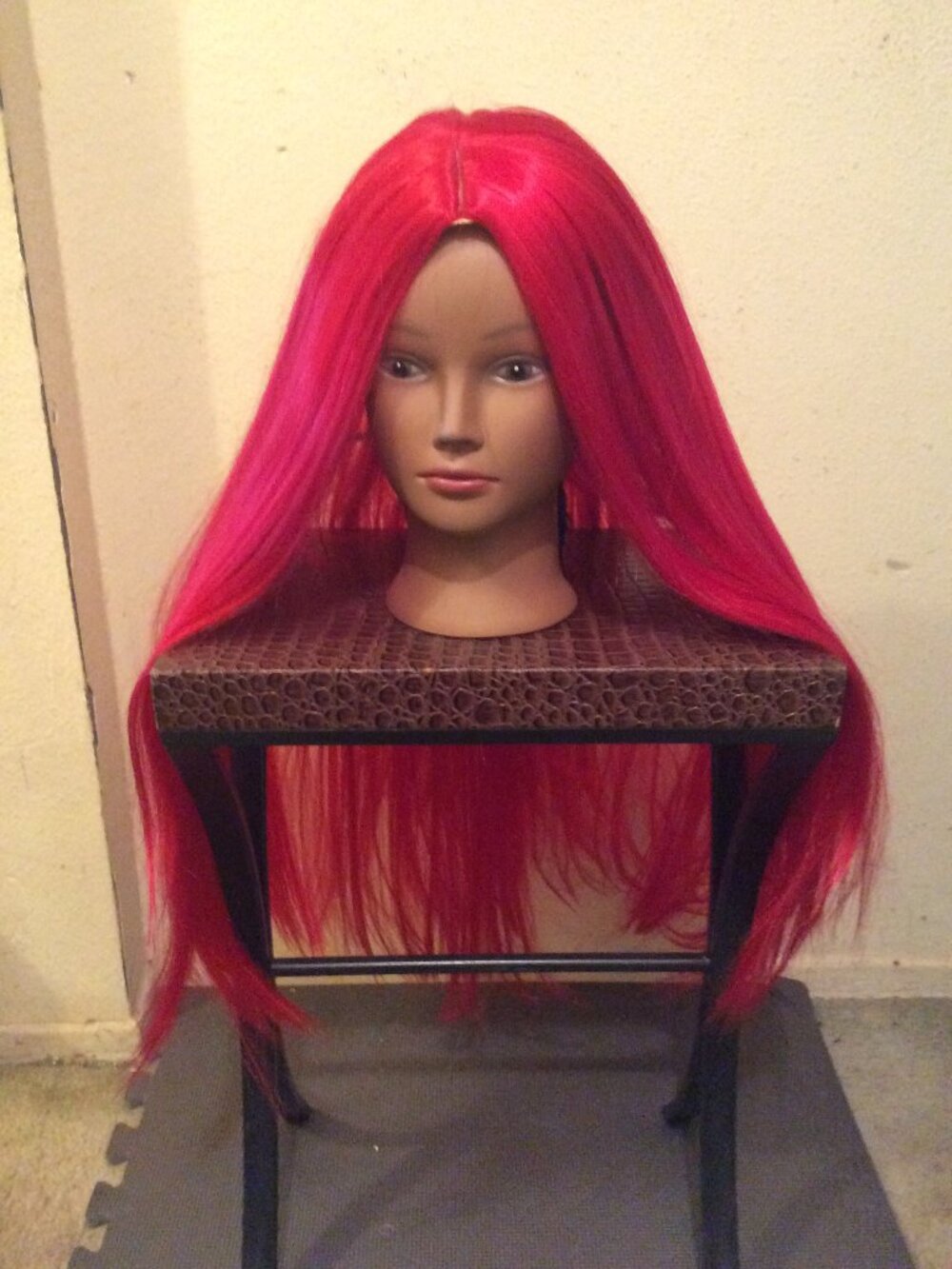 Magenta Red Synthetic Straight Wig